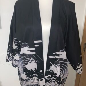 Black Tunic with Flutter Sleeves and Boxy Style